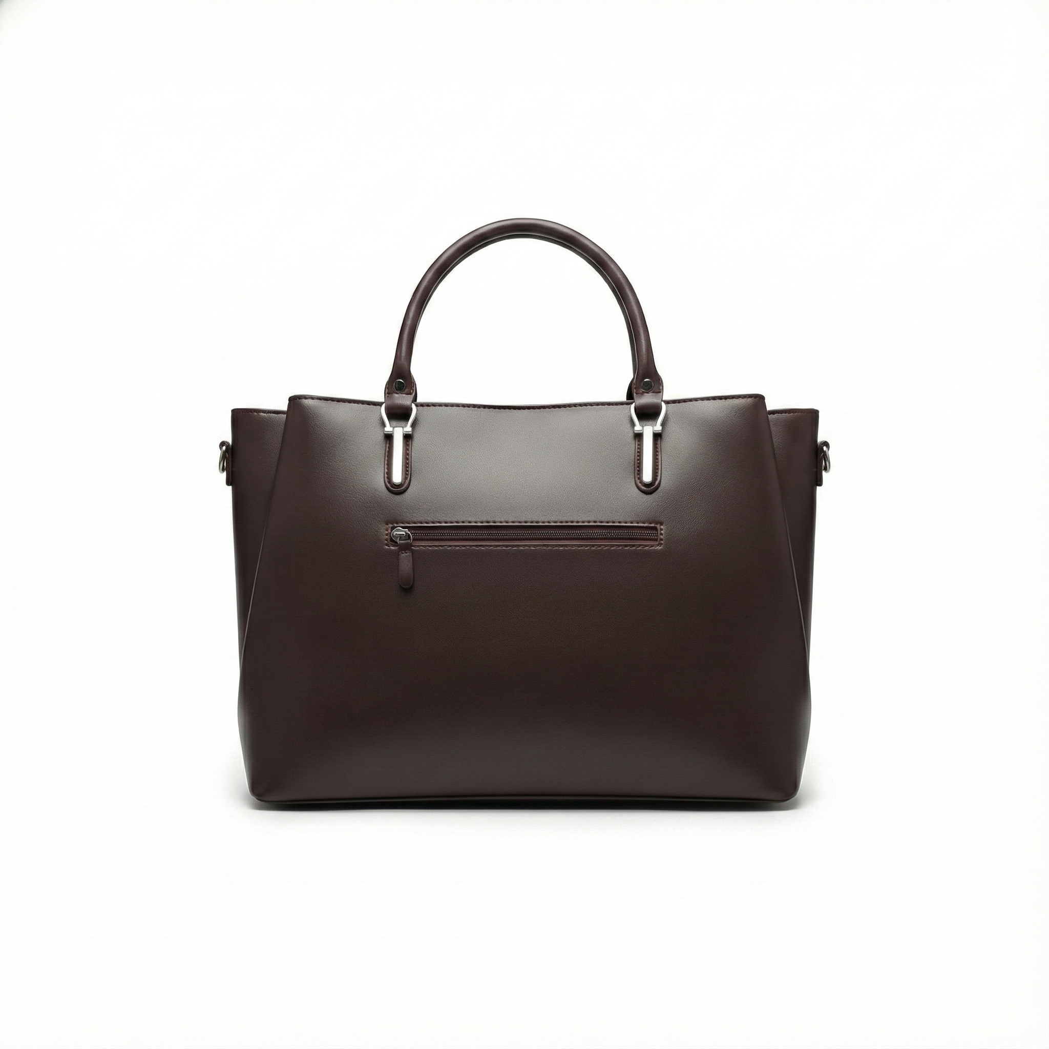 Premium Chocolate Brown Handbag – Elegant PU Leather Tote Bag | ECLATTE