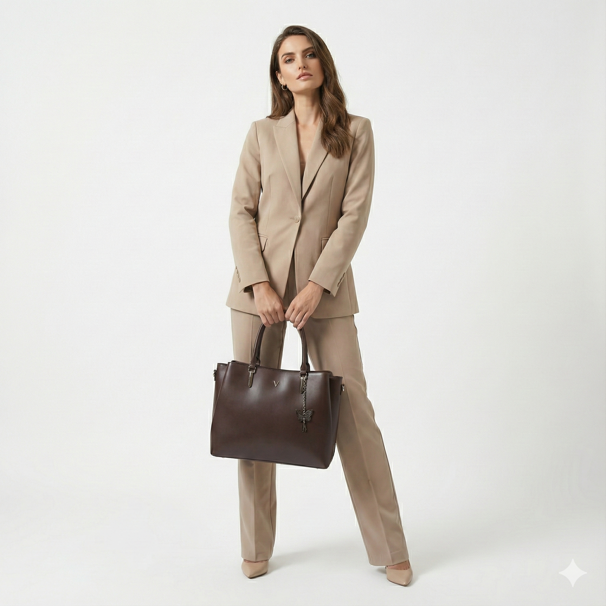 Premium Chocolate Brown Handbag – Elegant PU Leather Tote Bag | ECLATTE