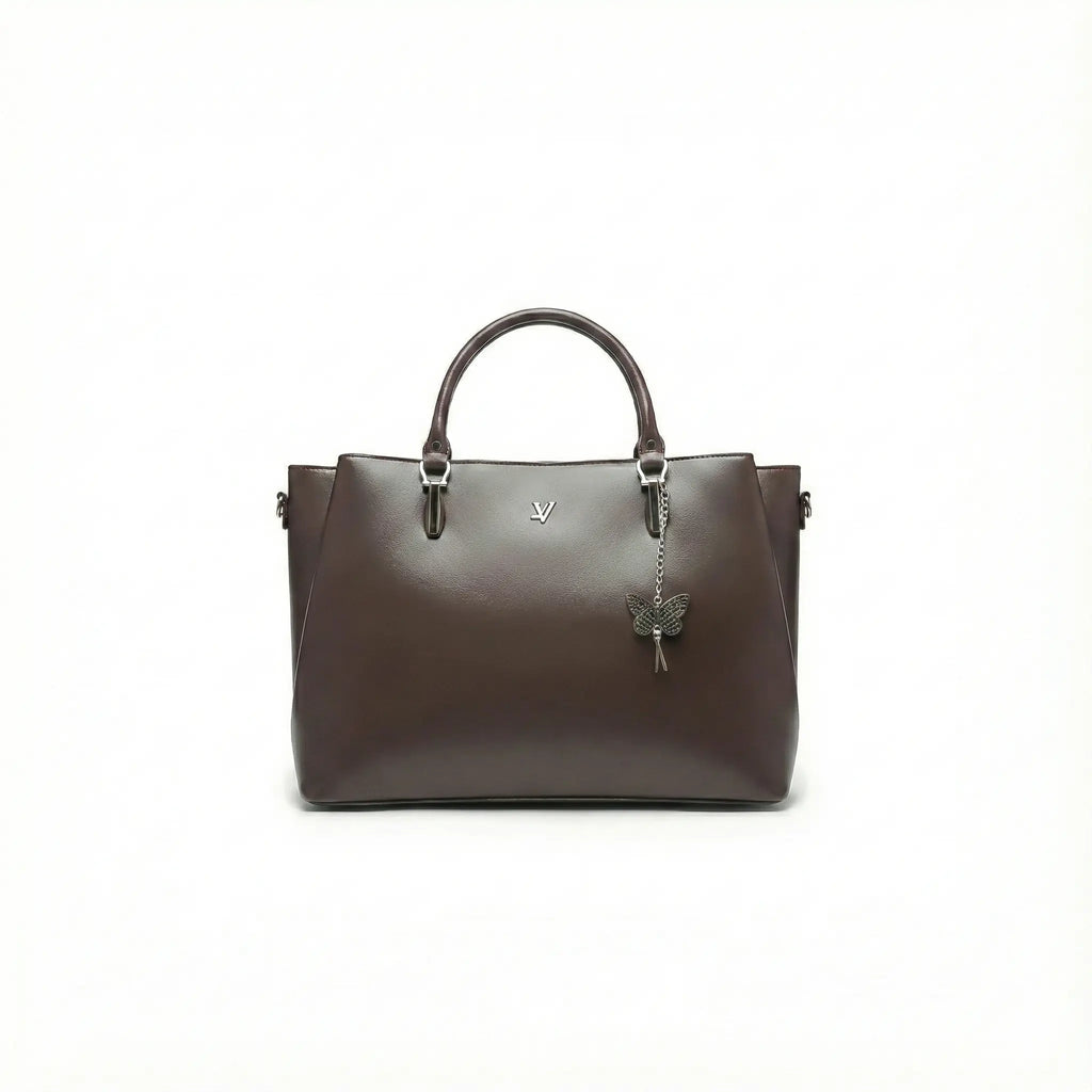 Premium Chocolate Brown Handbag – Elegant PU Leather Tote Bag | ECLATTE Eclatte
