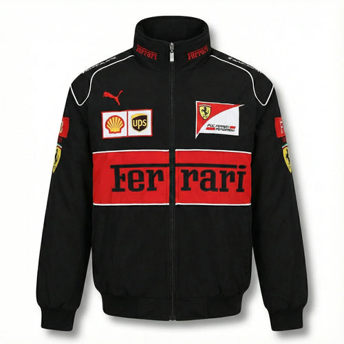 Black Ferrari F1 Jacket Vintage Unisex | Rare Racing Icon Formula 1 Collectible Eclatte