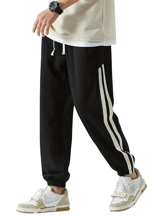 MEN'S WHITE STRIPED TRACK PANT - ECLATTE STYLISH & COMFORTABLE Eclatte