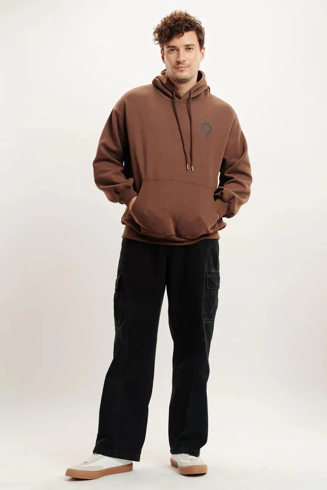MEN'S BROWN PULL OVER HOODIE - ECLATTE