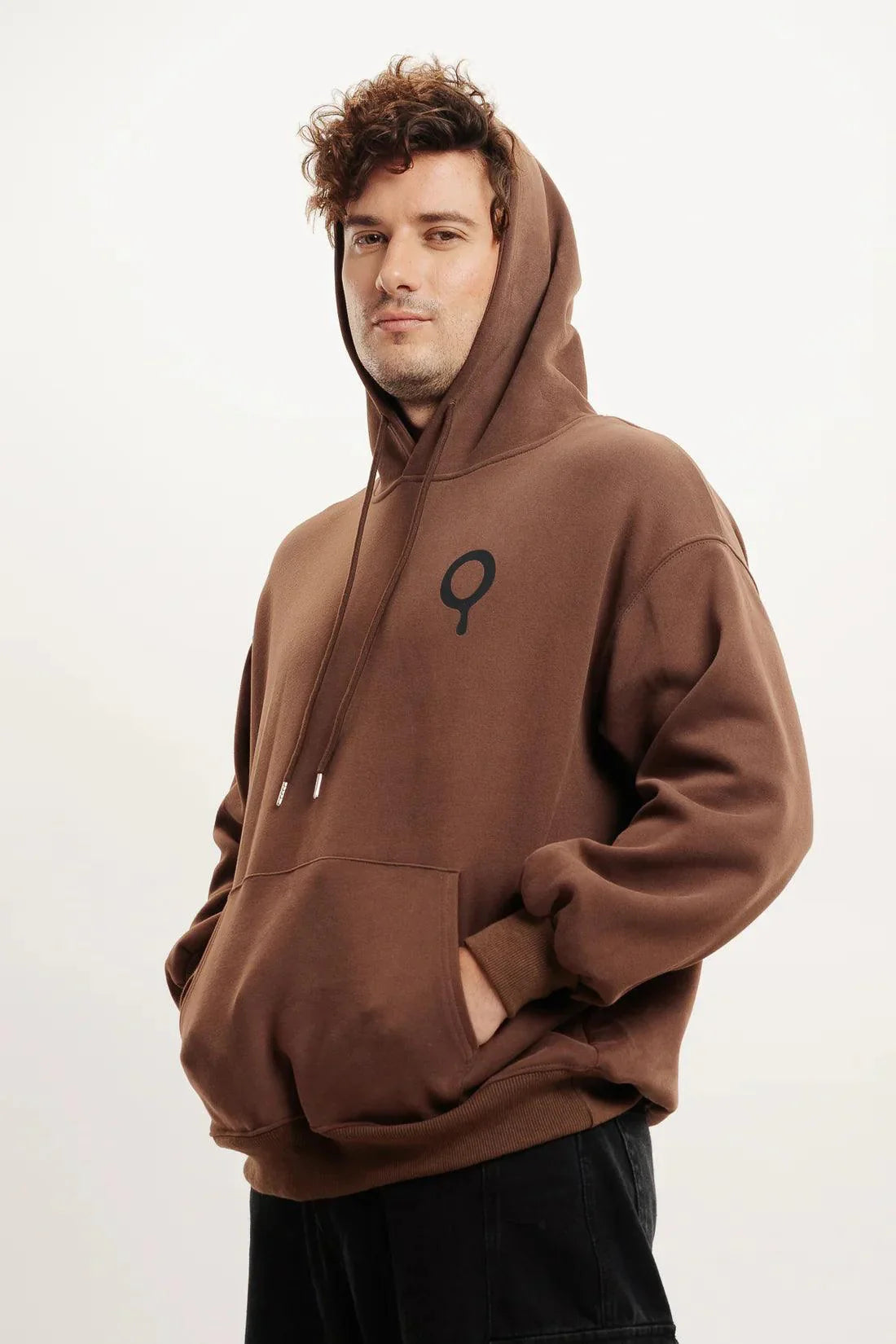 MEN'S BROWN PULL OVER HOODIE - ECLATTE