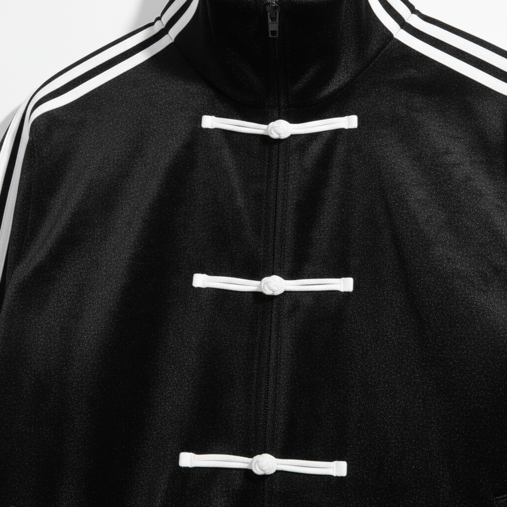 Black CNY Track Jacket | Chinese New Year Frog Button Streetwear Jacket for Men - Eclatte