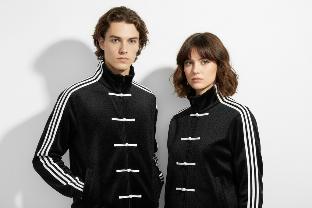 Black CNY Track Jacket | Chinese New Year Frog Button Streetwear Jacket for Men - Eclatte