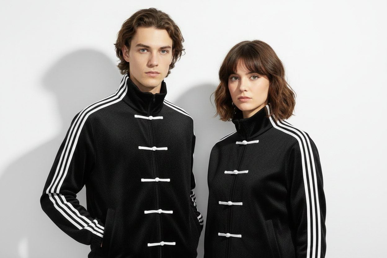 Black CNY Track Jacket | Chinese New Year Frog Button Streetwear Jacket for Men - Eclatte