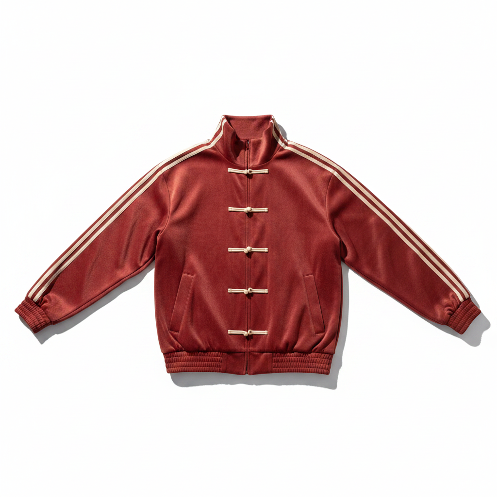 Red CNY Track Jacket | Chinese Frog Button  Streetwear Jacket for Men | Eclatte