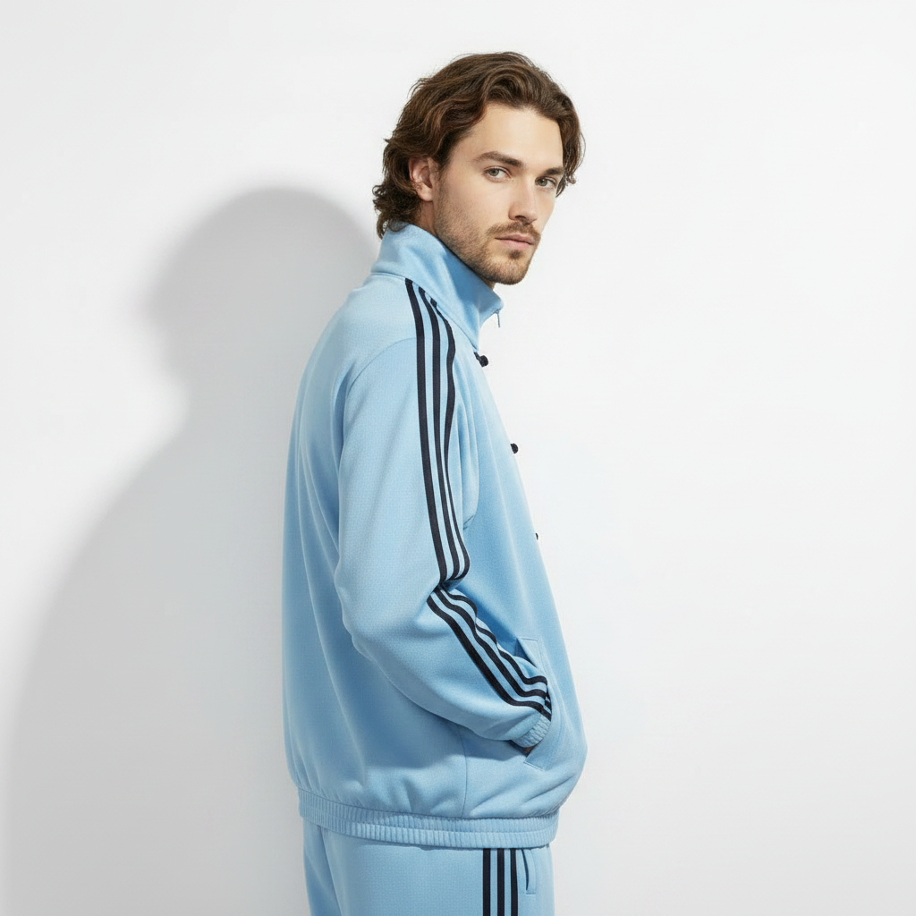Sky Blue CNY Track Jacket | Chinese Frog Button  Streetwear Jacket | Eclatte
