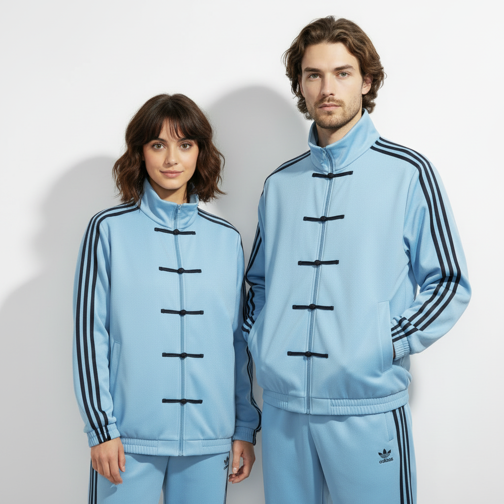 Sky Blue CNY Track Jacket | Chinese Frog Button  Streetwear Jacket | Eclatte